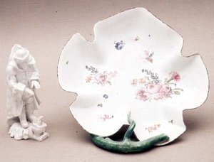 Longton Hall叶子盘，Trembly Rose，1755年，和冬天的形象，1758年（瓷器）