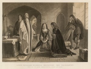 威廉-拉塞尔勋爵在行刑前接受圣礼，1683 年 7 月 21 日（雕刻） 作者 英语学校