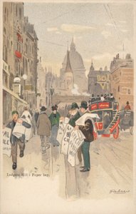 Ludgate Hill，伦敦，纸男孩 作者 英语学校