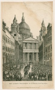 Ludgate Hill。皇后游行到圣保罗，1820年11月29日 作者 英语学校