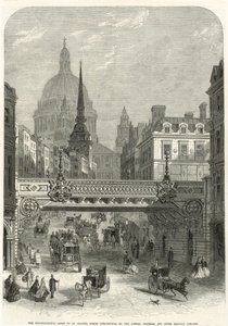Ludgate Hill，铁路桥即将由伦敦，查塔姆和多佛铁路公司建造 作者 英语学校