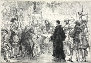 路德在沃尔姆斯的饮食之前，詹姆斯·艾特肯·威利（1808-1890），酒吧的新教历史插图。 1878年 作者 英语学校