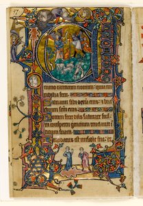 MS 1-2005，关注。 139v：对牧羊人的报喜，最初来自Macclesfield Psalter，使用Sarum，东安格利亚，c.1330 作者 英语学校