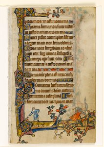 MS 1-2005，关注。 174r：大卫和歌利亚，来自Macclesfield Psalter的边缘装饰，使用Sarum，东安格利亚，c.1330 作者 英语学校