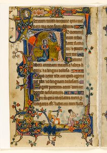 MS 1-2005，关注。 182v：David Praying，起源于Macclesfield Psalter，使用Sarum，East Anglia，c.1330 作者 英语学校