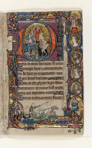 MS 1-2005，关注。 77r：David and the Fool，起源于Macclesfield Psalter，使用Sarum，East Anglia，c.1330 作者 英语学校