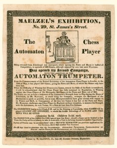 Maelzels Exhibition，29 St Jamess Street，自动机棋手，1825年 作者 英语学校
