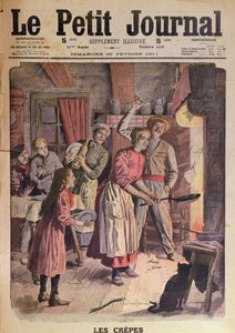 制作煎饼，插图来自Le Petit Journal，1911年2月26日