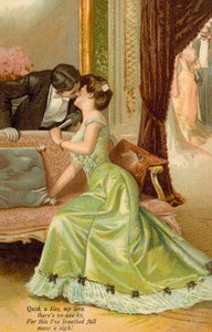 男人亲吻女人（chromolitho） 作者 英语学校