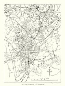 克罗伊登及周边地区地图（雕刻） 作者 英语学校