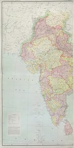 印度地图，在1877年印度总检察长HR Thuillier上校的指导下出版