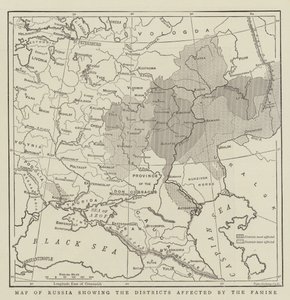 俄罗斯地图，显示受饥荒影响的地区 作者 英语学校
