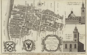 Walbrook Ward和Dowgate Ward，伦敦地图 作者 英语学校