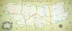 米诺卡岛的地图，c.1740