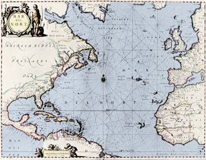北大西洋地图，选自《扬森新地图集 作者 英语学校