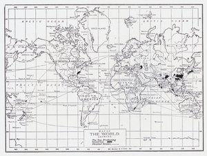 显示茶叶生产国的世界地图 作者 英语学校