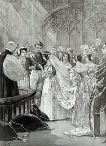 维多利亚女王（1819-1901）和阿尔伯特亲王（1819-61）于1840年2月10日在St. Jamess Palace婚姻，1887年出版 作者 英语学校