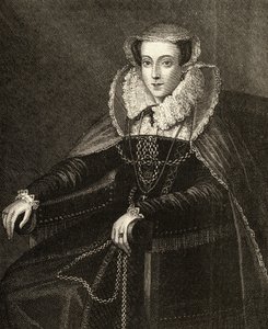 苏格兰玛丽女王（1542-87）（雕刻） 作者 英语学校