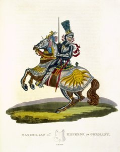 马克西米利安一世，德国国王和神圣罗马帝国皇帝（1459-1519）1498年，来自古代护甲，Samuel Rush Meyrick，1824年 作者 英语学校