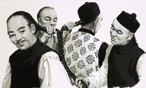 测量中国人头发的辫子 作者 英语学校
