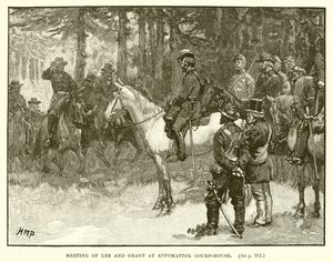 在Appomattox Court-House举行李和格兰特会议 作者 英语学校