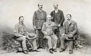 1890年亨利莫顿斯坦利爵士的Emin Pasha救济探险队成员（木雕）