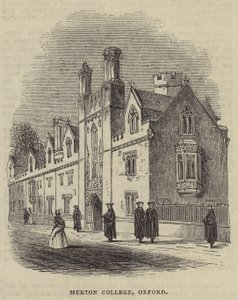 牛津大学默顿学院（雕刻）。 作者 英语学校