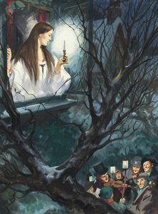 芳茜小姐，选自托马斯-哈代（1840-1928 年）的《绿林树下》（纸上水粉画） 作者 英语学校