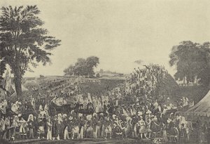 1838年盐山Montem仪式（凹版印刷） 作者 英语学校