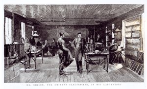 爱迪生先生（1847-1931），着名电工，在他的实验室 作者 英语学校