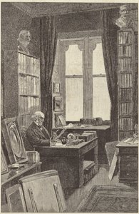 Gladstone先生在Hawarden Castle的图书馆里 作者 英语学校
