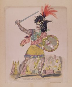 Gomersall先生在“The Chelad Chase的歌谣”中饰演Earl Douglas。作者：Orlando Hodgson，1832年（雕刻和拼贴） 作者 英语学校