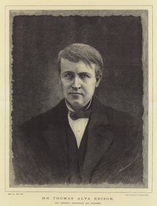 美国电工和发明家 Thomas Alva Edison 先生（雕刻） 作者 英语学校
