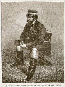 WH Russell先生，克里米亚时报记者，卡塞尔斯画报英国历史插图（棕褐色照片） 作者 英语学校