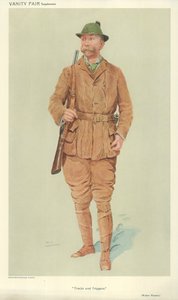 Walter Winans先生，曲目和触发器，1909年6月9日，“名利场”漫画 作者 英语学校