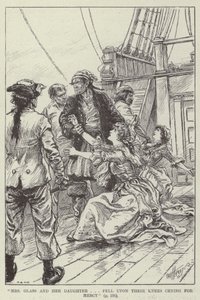 "格拉斯夫人和她的女儿跪在地上哭着求饶"（雕刻） 作者 英语学校