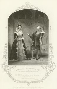 Ternan夫人和Lewis Ball先生作为Rousillon伯爵夫人和她的小丑，Alls Well结束了，第一幕，第三幕 作者 英语学校