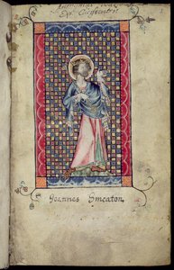Ms 1-2005，f.1r：St. Edmund，来自Macclesfield Psalter的缩影，使用Sarum，East Anglia，c.1330 作者 英语学校