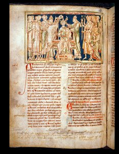 6712女士（A.6.89）fol.115v忏悔者爱德华（1004-66）缩略自Flores Historiarum，作者：Matthew Paris，1250-52 作者 英语学校