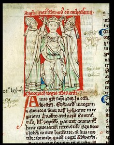6712女士（A.6.89）fol.247v爱德华一世（1239年至1307年），微型从历史的马修巴黎，1250至52年的花 作者 英语学校