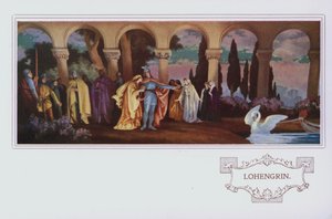 彼得-罗宾逊餐厅的壁画。Lohengrin（彩色平版印刷）。 作者 英语学校