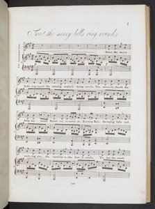 甜蜜的钟声响起》乐谱，约翰-克莱尔和 F.W. 克劳奇，第 1 页，约 1820 年（印刷品） 作者 英语学校