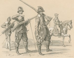 火枪手或Fusiliers和骑兵，大约1650年 作者 英语学校