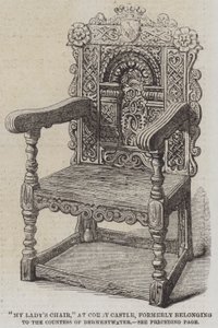 “夫人的椅子”，在科比城堡，以前属于德韦斯特沃特伯爵夫人（雕刻） 作者 英语学校