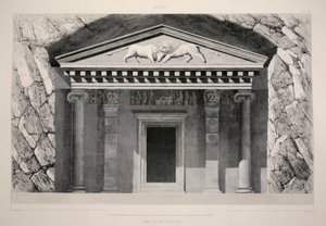 迈拉--在岩石上开凿的墓穴，出版。1863年石版画。 作者 英语学校