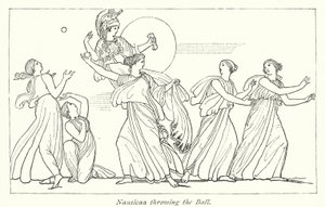 娜乌西卡扔球（石版画） 作者 英语学校