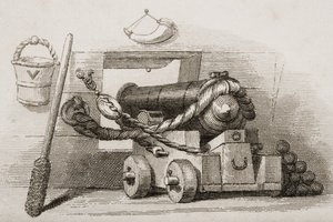 海军佳能，插图从英格兰战役由海和土地由Lieut。威廉姆斯上校 作者 英语学校