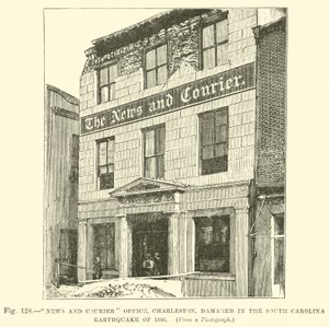 新闻和信使办公室，查尔斯顿，在1886年的南卡罗来纳州地震中受损 作者 英语学校