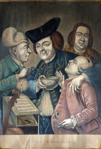 夜间娱乐》，约 1770 年（手工彩色水墨画） 作者 英语学校