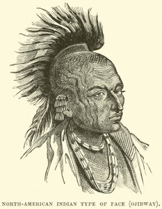 北美印第安人的脸，Ojibway 作者 英语学校